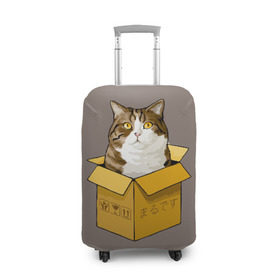 Чехол для чемодана 3D с принтом Maru , 86% полиэфир, 14% спандекс | двустороннее нанесение принта, прорези для ручек и колес | cat | maru | коробка | кот в коробке | кот мару | котейка | кошка | мару | прикол