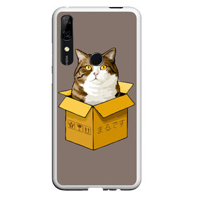 Чехол для Honor P Smart Z с принтом Maru , Силикон | Область печати: задняя сторона чехла, без боковых панелей | Тематика изображения на принте: cat | maru | коробка | кот в коробке | кот мару | котейка | кошка | мару | прикол