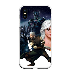 Чехол для iPhone XS Max матовый с принтом The Witcher , Силикон | Область печати: задняя сторона чехла, без боковых панелей | gwynbleidd vatt ghern | the witcher | the witcher 3: wild hunt | воители | геральт из ривии | доспехи | мечи | мужчины