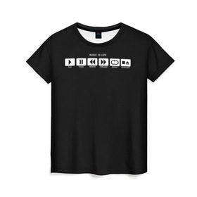 Женская футболка 3D с принтом Music is Life , 100% полиэфир ( синтетическое хлопкоподобное полотно) | прямой крой, круглый вырез горловины, длина до линии бедер | rock | гитара | музыка | рок