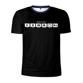 Мужская футболка 3D спортивная с принтом Music is Life , 100% полиэстер с улучшенными характеристиками | приталенный силуэт, круглая горловина, широкие плечи, сужается к линии бедра | rock | гитара | музыка | рок