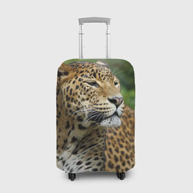 Чехол для чемодана 3D с принтом Леопард , 86% полиэфир, 14% спандекс | двустороннее нанесение принта, прорези для ручек и колес | 