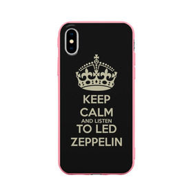 Чехол для Apple iPhone X силиконовый матовый с принтом Led Zeppelin , Силикон | Печать на задней стороне чехла, без боковой панели | led zeppelin