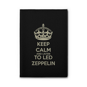 Обложка для автодокументов с принтом Led Zeppelin , натуральная кожа |  размер 19,9*13 см; внутри 4 больших “конверта” для документов и один маленький отдел — туда идеально встанут права | led zeppelin
