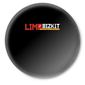 Значок с принтом Limp Bizkit ,  металл | круглая форма, металлическая застежка в виде булавки | fred durst | limp bizkit | лим бискит | фред дерст