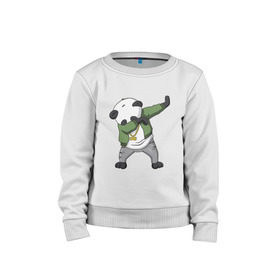 Детский свитшот хлопок с принтом Panda dab , 100% хлопок | круглый вырез горловины, эластичные манжеты, пояс и воротник | dab | dab n dance | panda dab | панда