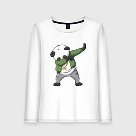 Женский лонгслив хлопок с принтом Panda dab , 100% хлопок |  | dab | dab n dance | panda dab | панда