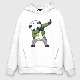 Мужское худи Oversize хлопок с принтом Panda dab , френч-терри — 70% хлопок, 30% полиэстер. Мягкий теплый начес внутри —100% хлопок | боковые карманы, эластичные манжеты и нижняя кромка, капюшон на магнитной кнопке | dab | dab n dance | panda dab | панда