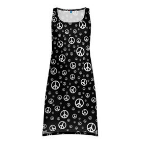 Платье-майка 3D с принтом Peace Symbol , 100% полиэстер | полуприлегающий силуэт, широкие бретели, круглый вырез горловины, удлиненный подол сзади. | love | peace | symbol | знак | любовь | мир | пацифик | пацифика | сигнал | символ | хиппи