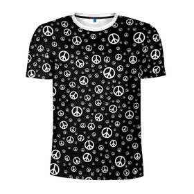 Мужская футболка 3D спортивная с принтом Peace Symbol , 100% полиэстер с улучшенными характеристиками | приталенный силуэт, круглая горловина, широкие плечи, сужается к линии бедра | love | peace | symbol | знак | любовь | мир | пацифик | пацифика | сигнал | символ | хиппи