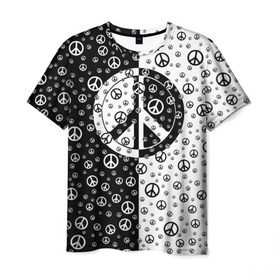 Мужская футболка 3D с принтом Peace Symbol , 100% полиэфир | прямой крой, круглый вырез горловины, длина до линии бедер | love | peace | symbol | знак | любовь | мир | пацифик | пацифика | сигнал | символ | хиппи