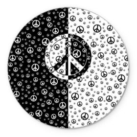 Коврик круглый с принтом Peace Symbol , резина и полиэстер | круглая форма, изображение наносится на всю лицевую часть | love | peace | symbol | знак | любовь | мир | пацифик | пацифика | сигнал | символ | хиппи