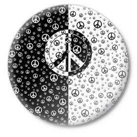 Значок с принтом Peace Symbol ,  металл | круглая форма, металлическая застежка в виде булавки | love | peace | symbol | знак | любовь | мир | пацифик | пацифика | сигнал | символ | хиппи