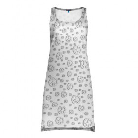 Платье-майка 3D с принтом Peace Symbol , 100% полиэстер | полуприлегающий силуэт, широкие бретели, круглый вырез горловины, удлиненный подол сзади. | 