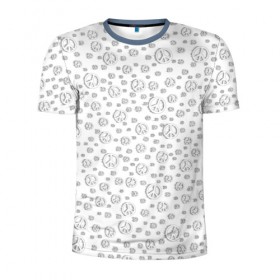 Мужская футболка 3D спортивная с принтом Peace Symbol , 100% полиэстер с улучшенными характеристиками | приталенный силуэт, круглая горловина, широкие плечи, сужается к линии бедра | 