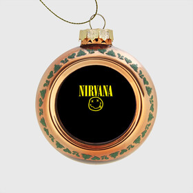 Стеклянный ёлочный шар с принтом Nirvana , Стекло | Диаметр: 80 мм | Тематика изображения на принте: curt | nirvana | кобейн | курт | нирвана