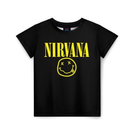 Детская футболка 3D с принтом Nirvana , 100% гипоаллергенный полиэфир | прямой крой, круглый вырез горловины, длина до линии бедер, чуть спущенное плечо, ткань немного тянется | Тематика изображения на принте: curt | nirvana | кобейн | курт | нирвана
