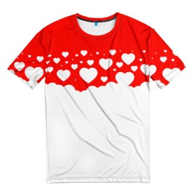 Мужская футболка 3D с принтом Сердечки , 100% полиэфир | прямой крой, круглый вырез горловины, длина до линии бедер | 14 февраля | валентин | влюбленные | девушке | день святого валентина | жене | любимой | любимому | мужу | пара | парные | парню | подарок | подарок жене | подарок мужу