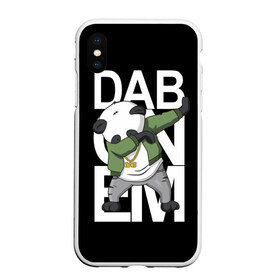 Чехол для iPhone XS Max матовый с принтом Panda dab , Силикон | Область печати: задняя сторона чехла, без боковых панелей | dab | dab n dance | dab on em | panda dab | дэб