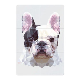 Магнитный плакат 2Х3 с принтом Низкополигональный пёс , Полимерный материал с магнитным слоем | 6 деталей размером 9*9 см | пес | полигон | французский бульдог