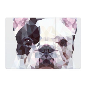 Магнитный плакат 3Х2 с принтом Низкополигональный пёс , Полимерный материал с магнитным слоем | 6 деталей размером 9*9 см | Тематика изображения на принте: пес | полигон | французский бульдог