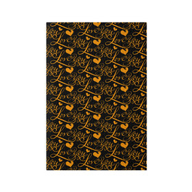 Обложка для паспорта матовая кожа с принтом Любовь , натуральная матовая кожа | размер 19,3 х 13,7 см; прозрачные пластиковые крепления | Тематика изображения на принте: love | valentines day | надписи | паттерн | сердце