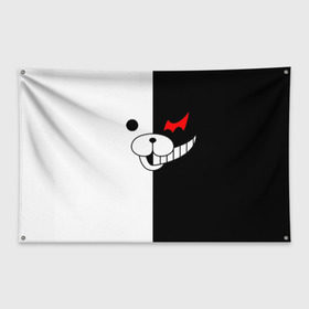 Флаг-баннер с принтом Monokuma , 100% полиэстер | размер 67 х 109 см, плотность ткани — 95 г/м2; по краям флага есть четыре люверса для крепления | danganronpa | monokuma | данганронпа
