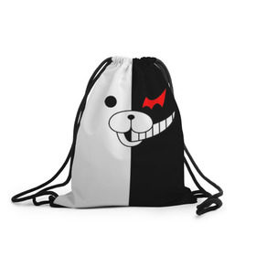 Рюкзак-мешок 3D с принтом Monokuma , 100% полиэстер | плотность ткани — 200 г/м2, размер — 35 х 45 см; лямки — толстые шнурки, застежка на шнуровке, без карманов и подкладки | danganronpa | monokuma | данганронпа