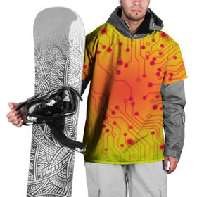 Накидка на куртку 3D с принтом Нано Технологии , 100% полиэстер |  | желтый | кибер | микросхема | оранжевый