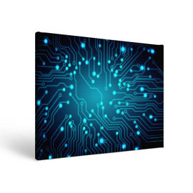 Холст прямоугольный с принтом SkyNet , 100% ПВХ |  | Тематика изображения на принте: бирюзовый | кибер | микросхема | яркий