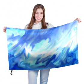 Флаг 3D с принтом Голубые краски , 100% полиэстер | плотность ткани — 95 г/м2, размер — 67 х 109 см. Принт наносится с одной стороны | абстракция | потертость | размытые | текстуры | цветные | яркие