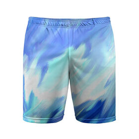 Мужские шорты 3D спортивные с принтом Голубые краски ,  |  | абстракция | потертость | размытые | текстуры | цветные | яркие