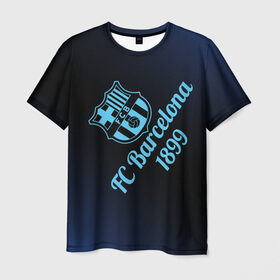 Мужская футболка 3D с принтом FC Barcelonа , 100% полиэфир | прямой крой, круглый вырез горловины, длина до линии бедер | barcelona | barsa | барса | барселона | футбол