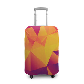 Чехол для чемодана 3D с принтом Абстракция , 86% полиэфир, 14% спандекс | двустороннее нанесение принта, прорези для ручек и колес | абстракция | бумага | геометрия | грани | изгиб | линии | оптические | полигоны | полосы | постель | розовый | сочетания | текстура | треугольники