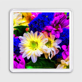 Магнит 55*55 с принтом Райские цветы , Пластик | Размер: 65*65 мм; Размер печати: 55*55 мм | Тематика изображения на принте: color | колорит | лепестки | цвет | цветок | цветочки | цветы
