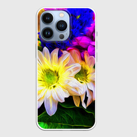 Чехол для iPhone 13 Pro с принтом Райские цветы ,  |  | Тематика изображения на принте: color | колорит | лепестки | цвет | цветок | цветочки | цветы