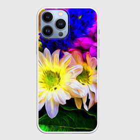 Чехол для iPhone 13 Pro Max с принтом Райские цветы ,  |  | Тематика изображения на принте: color | колорит | лепестки | цвет | цветок | цветочки | цветы