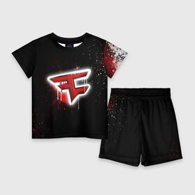 Детский костюм с шортами 3D с принтом cs:go   Faze clan (Black collection) ,  |  | black | clan | csgo | faze | ксго | фейз