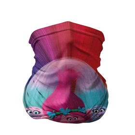 Бандана-труба 3D с принтом Тролли , 100% полиэстер, ткань с особыми свойствами — Activecool | плотность 150‒180 г/м2; хорошо тянется, но сохраняет форму | princess poppy | troll poppy | troll satin and chenille | trolls | розочка | сатинка и синелька | тролли | цветан