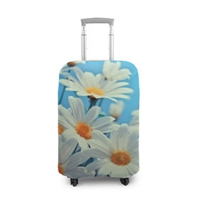 Чехол для чемодана 3D с принтом Ромашки , 86% полиэфир, 14% спандекс | двустороннее нанесение принта, прорези для ручек и колес | flower | цветы