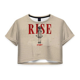 Женская футболка 3D укороченная с принтом Rise , 100% полиэстер | круглая горловина, длина футболки до линии талии, рукава с отворотами | skillet