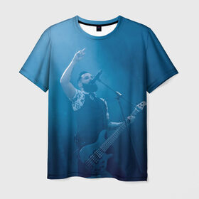 Мужская футболка 3D с принтом Blue , 100% полиэфир | прямой крой, круглый вырез горловины, длина до линии бедер | skillet