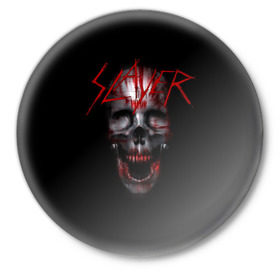 Значок с принтом Skull ,  металл | круглая форма, металлическая застежка в виде булавки | slayer | слейер