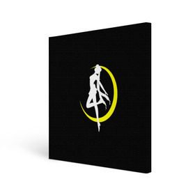 Холст квадратный с принтом Сейлор Мун , 100% ПВХ |  | logo | moon | девушка | детство | желтый | луна | мультик | мультики | черный