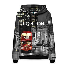 Мужская толстовка 3D с принтом Улицы Лондона , 100% полиэстер | двухслойный капюшон со шнурком для регулировки, мягкие манжеты на рукавах и по низу толстовки, спереди карман-кенгуру с мягким внутренним слоем. | Тематика изображения на принте: bus | city | england | evening | lights | london | night | street | two storey | united kingdom | автобус | англия | великобритания | вечер | город | двухэтажный | лондон | ночь | огни | улица