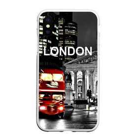 Чехол для iPhone XS Max матовый с принтом Улицы Лондона , Силикон | Область печати: задняя сторона чехла, без боковых панелей | Тематика изображения на принте: bus | city | england | evening | lights | london | night | street | two storey | united kingdom | автобус | англия | великобритания | вечер | город | двухэтажный | лондон | ночь | огни | улица