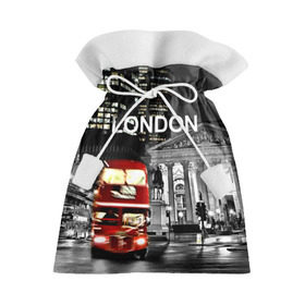 Подарочный 3D мешок с принтом Улицы Лондона , 100% полиэстер | Размер: 29*39 см | Тематика изображения на принте: bus | city | england | evening | lights | london | night | street | two storey | united kingdom | автобус | англия | великобритания | вечер | город | двухэтажный | лондон | ночь | огни | улица