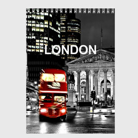 Скетчбук с принтом Улицы Лондона , 100% бумага
 | 48 листов, плотность листов — 100 г/м2, плотность картонной обложки — 250 г/м2. Листы скреплены сверху удобной пружинной спиралью | bus | city | england | evening | lights | london | night | street | two storey | united kingdom | автобус | англия | великобритания | вечер | город | двухэтажный | лондон | ночь | огни | улица