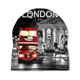 Шапка 3D с принтом Улицы Лондона , 100% полиэстер | универсальный размер, печать по всей поверхности изделия | Тематика изображения на принте: bus | city | england | evening | lights | london | night | street | two storey | united kingdom | автобус | англия | великобритания | вечер | город | двухэтажный | лондон | ночь | огни | улица