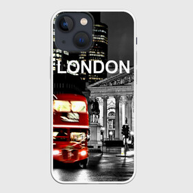Чехол для iPhone 13 mini с принтом Улицы Лондона ,  |  | bus | city | england | evening | lights | london | night | street | two storey | united kingdom | автобус | англия | великобритания | вечер | город | двухэтажный | лондон | ночь | огни | улица